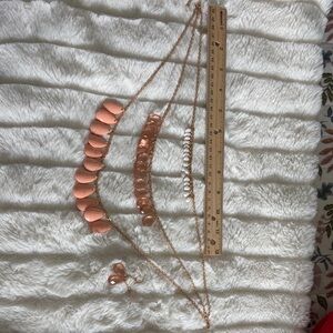 Elegant Rose Gold Necklace Set with earrings